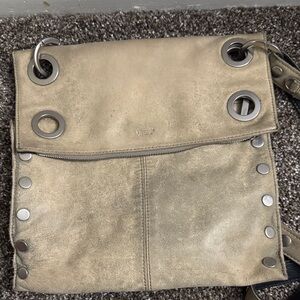 Hammitt Black and Tan Crossbody Bag with Silver Details